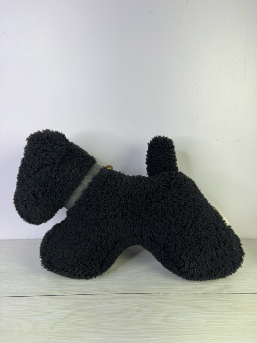 Pottery Barn Cozy Teddy Faux Fur Dog-Shaped Pillow.